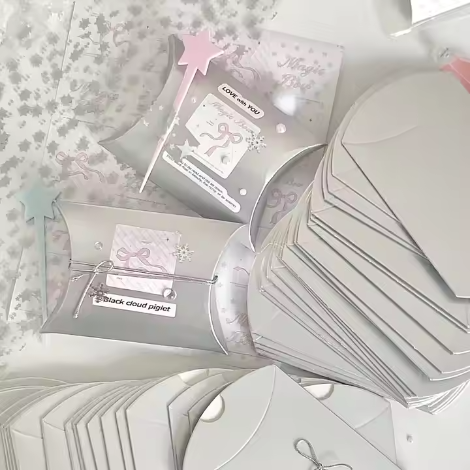 Custom Silver Pillow Boxes
